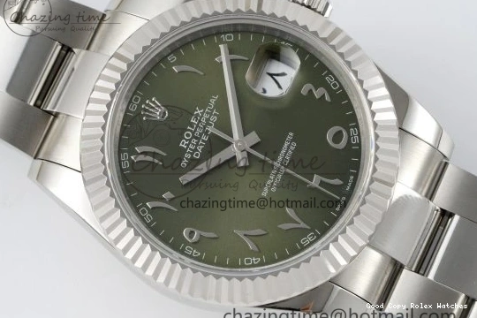 Good Copy Rolex Watches Green 41 V Oyster Steel VR3235 JDF Markers SS Dial Bracelet Sundust Arabic QuickDry DateJust 904L on 2238 0111